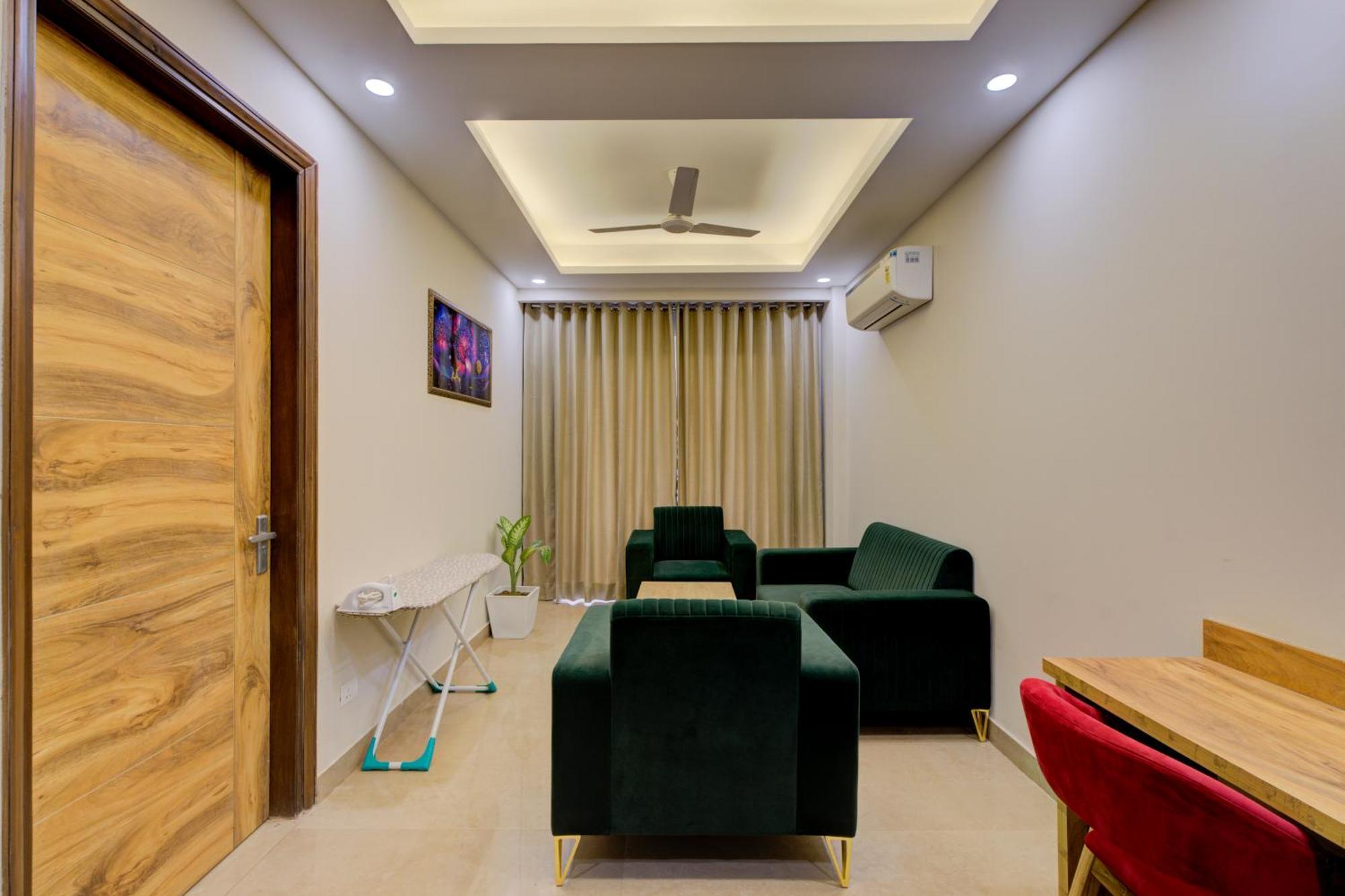 1 Bhk Serviced Apartments Near Millennium City Centre Gurugram With Private Washing Machine Gurgaon Esterno foto