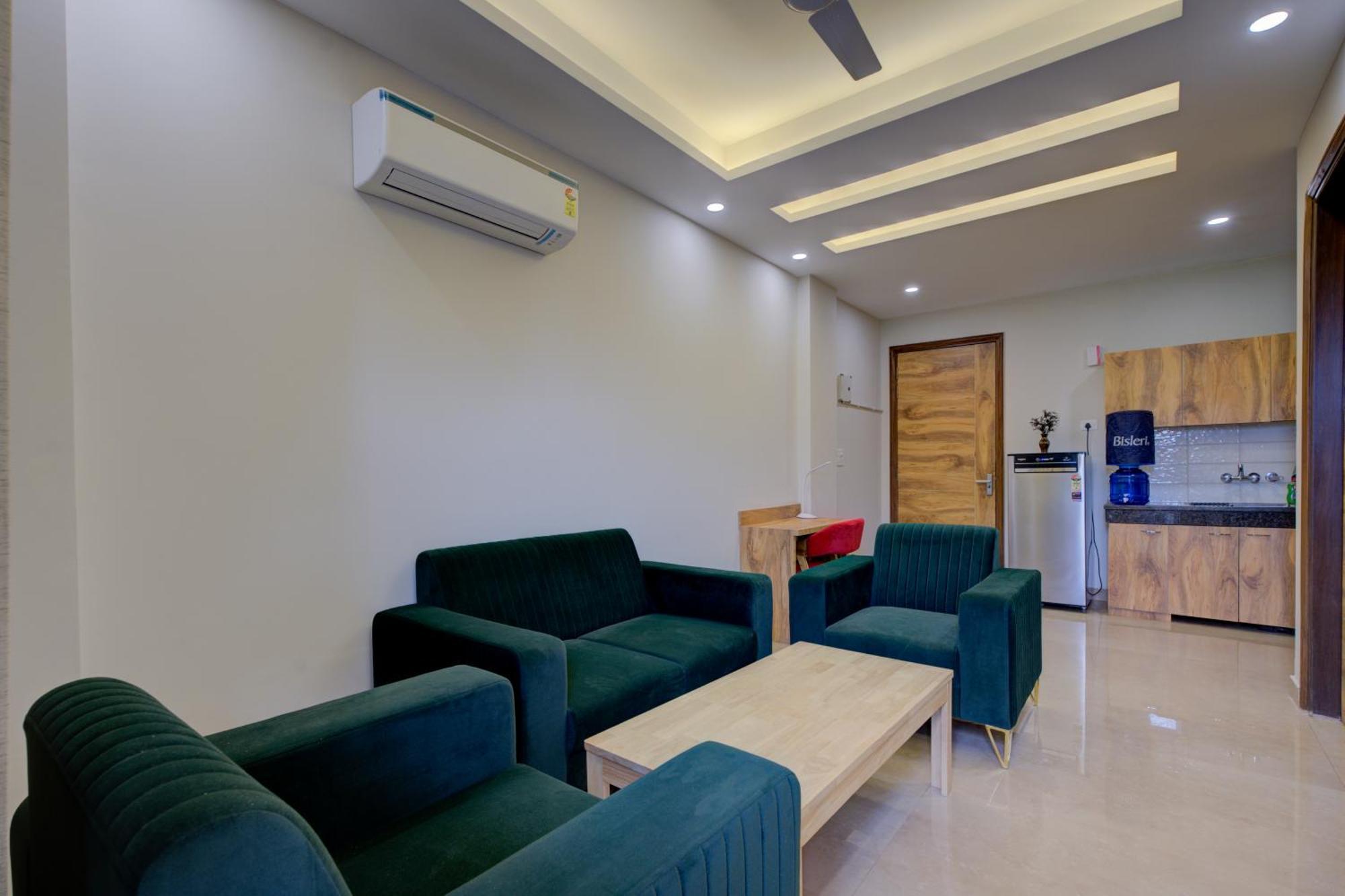 1 Bhk Serviced Apartments Near Millennium City Centre Gurugram With Private Washing Machine Gurgaon Esterno foto